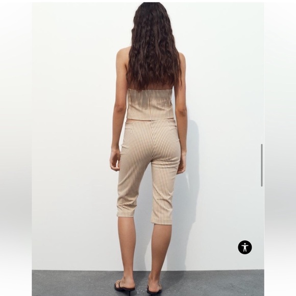 Zara 2 pieces set vest jacket and capri pants - Picture 2 of 5